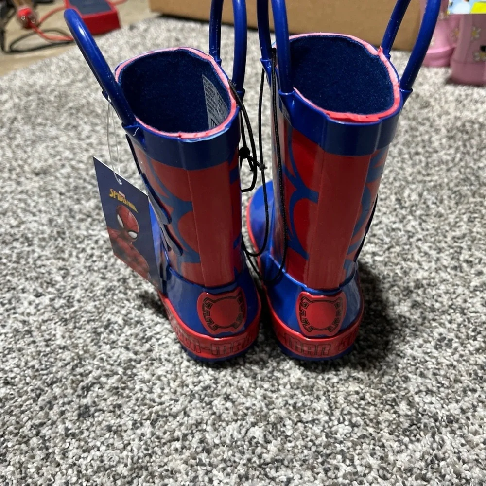 MARVEL SPIDERMAN Toddler Boy's RAIN BOOTS Waterproof New Style Size 5/6
